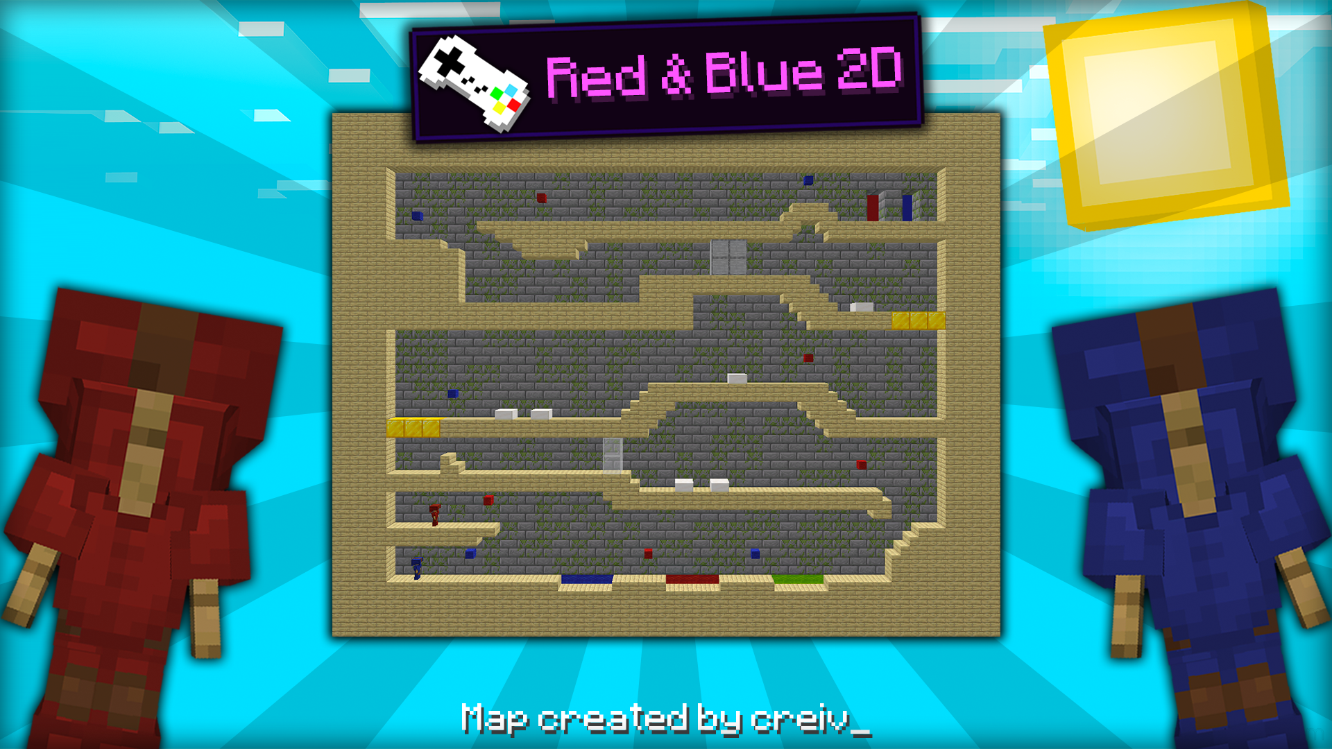 下载 Red & Blue 2D 1.0 对于 Minecraft 1.19.2